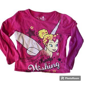 Disney Fairies Girl's hot pink‎ long sleeve Tinkerbell shirt sz 4